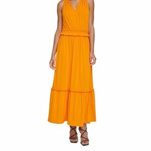 Karl Lagerfeld Vibrant Orange Maxi Dress